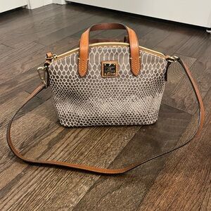 Dooney & Bourke Brown and Tan Snakeskin Pattern Satchel